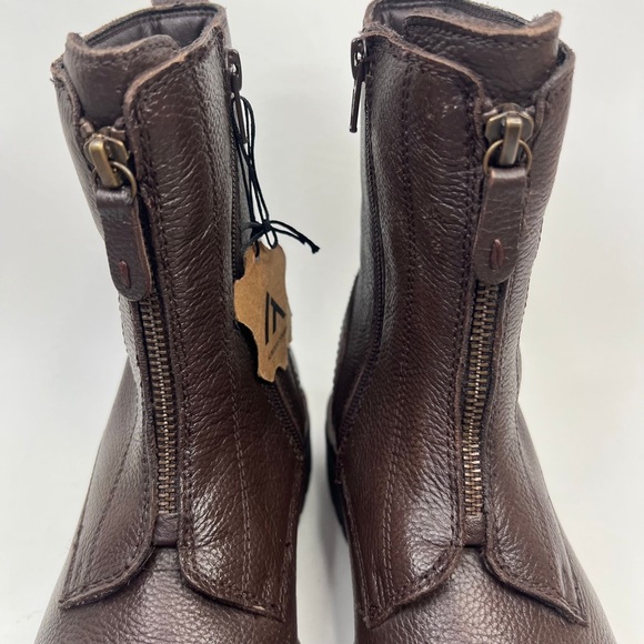NWT ALBERTO TORRESI GENUINE LEATHER Mid-Calf Front Side Zip Brown Boots 40 US 9 - Picture 6 of 15